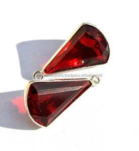 Dije de Piedra Única con Engaste de Bisel de Lujo, Facetado Hidro, con Cuarzo Rojo, Chapado en Rodio o Plata/Oro, Estilo Cristiano - Product Image 3