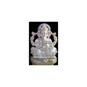 Ganesh Statue from Makrana White Marble - Product Image 1