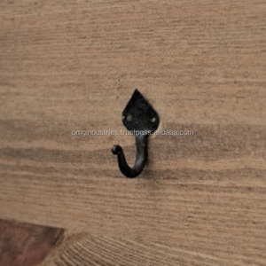 Compre al por mayor gancho de pared grande decorativo de hierro fundido, estilo vintage, lacado, negro antiguo, forjado a mano. - Product Image 6