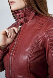 Chaqueta de carreras de alta calidad para mujer, estilo motorista, ropa de calle con cremallera, prendas de vestir exteriores de cuero, ajuste personalizado, moda de cuero para mujer - Product Image 5