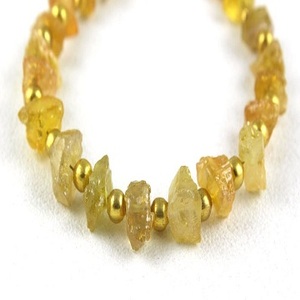 Pierre précieuse saphir jaune naturel forme inégale centre percé rugueux AAA Grade étoile effet optique 6-7mm pour la fabrication de bijoux perles - Product Image 6