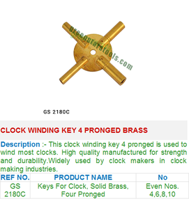 Laiton GS 2180C Outil de réparation de bijoux à clé d'enroulement d'horloge à 4 volets - Product Image 2