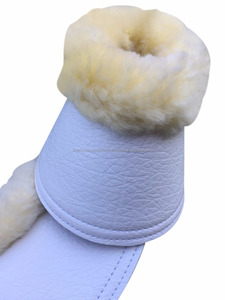 Shemax 2024 Equitación Ecuestre Alta Calidad Al Por Mayor Colores Personalizados Piel Sintética Grano Piel De Oveja Campanas Botas | Blanco - Product Image 2