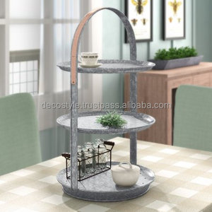 แท่นวางเค้กโลหะกัลวาไนซ์แบบคลาสสิก3ชั้นพร้อมดีไซน์คลาสสิก - Product Image 6