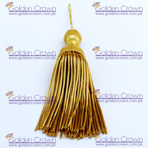 Gold Bullion Decorative <b>Tassels</b> 100% Polyester Fringe <b>Trim</b> for Curtains <b>with</b> Metallic Bullion Wire Customized Size - Product Image 6