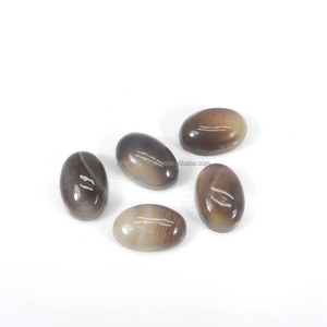 Botswana Agate 12x8มม. 3.95 Cabochon CTS เครื่องประดับแฮนด์เมดพลอยสีเทาธรรมชาติจากแอฟริกา - Product Image 1