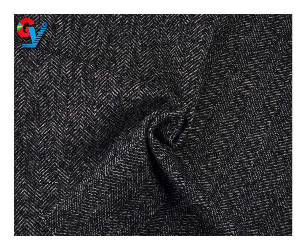 Необычная Популярная Профессиональная удобная тканая шерстяная ткань в елочку для пальто