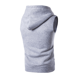 New Spring Autumn <b>Men</b> <b>Sleeveless</b> <b>Hoodie</b> 100% Cotton Zipper Hoodies <b>Men</b> Sports <b>Hoodie</b> Jogging Vest Sportswear Clothes - Product Image 2