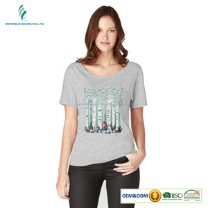 Chest Print Ladies T-shirt Manufacturer From India 100% Cotton Wholesale T-shirt <b>Polo</b> Shirt - Product Image 5