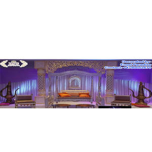 Maharani Musulman Mehndi Scène Configuration Élégant Mehandi Scène Décoration Designer En Gros De Mariage Sangeet Scène Décor Ensemble USA - Product Image 1