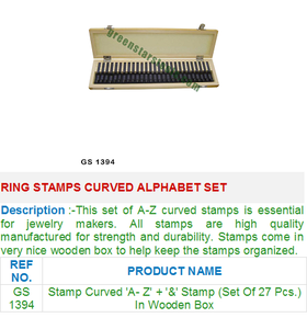 Ring Stamps Curved Alphabet Set GS 1394 Jewelry Tools for Jewelers - Product Image 2