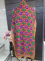 Mirror Embroidered Dupatta For Women And Girls Hijab <b>Shawl</b> Handmade <b>Wrap</b> Phulkari Dupatta for women - Product Image 5
