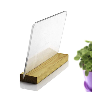 Porte-étiquette de prix en bois de laiton, <span class=keywords><strong>support</strong></span> de Menu magnétique A5 en acrylique - Product Image 3