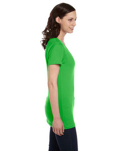 Vente en gros de T-shirts à manches courtes 100% coton pour dames col en V profond Impression de haute qualité Options de taille Plus sans nom de marque - Product Image 5