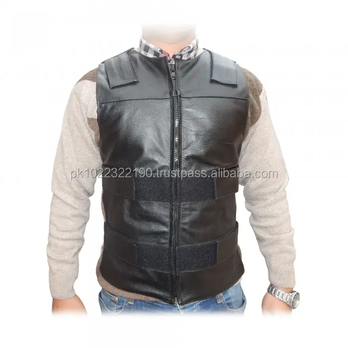 Men's Bullet Proof Style Motorcycle Biker Leather Vest Motorcycle & Auto Racing Custom Team Name Shirts & Tops for Men Adults