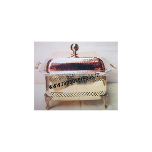 Grand événement de mariage fêtes traiteur servant de chauffe-plats rond en cuivre chauffe-plats chauffe-plats commercial - Product Image 3