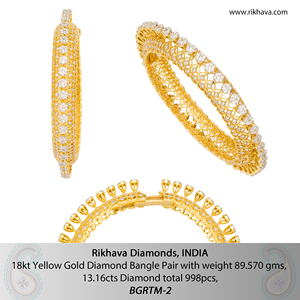 Élégant bracelet et bracelet en or jaune 18 carats avec diamants Accessoire pour femme - Product Image 6