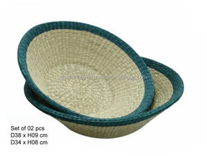 Panier de rangement en jonc de mer de forme bon marché panier en bambou - Product Image 3