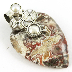 Pendentifs de fiançailles chrétiens bohèmes en forme de poire géométrique, avec perle de jaspe et plaqué argent, bijoux de mode en gros - Product Image 1