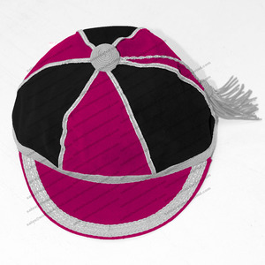 Gorras de honor con trenza plateada y borla, gorro de honor personalizado, color rosa y negro - Product Image 1