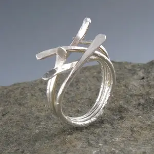 新设计镀银戒指古董订婚戒指妇女高品质礼品