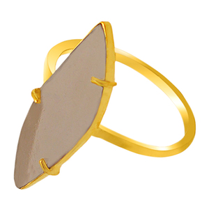 Handmade <b>Gold</b>-Plated 925 Sterling Silver <b>Ring</b> Fashionable Classic Style with <b>Rose</b> Quartz Gemstone for Weddings and Engagements - Product Image 4