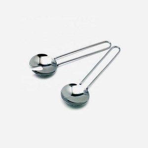 Stainless Steel Salad Servers Wire Loop Handle Round Salad Server <b>Decorative</b> Silver Polished <b>Kitchen</b> <b>Accessories</b> - Product Image 2
