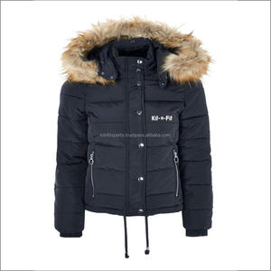 Doudoune d'hiver à manches longues pour femme, doudoune à plumes, noir/bleu, OEM, ODM, pour dame - Product Image 3