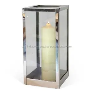 Stainless Steel Square Hurricane <b>Lantern</b> <b>Candle</b> Holder <b>Candle</b> <b>Lantern</b> India - Product Image 1