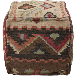 Puf Kilim Indio, Otomana India Hecha a Mano - Product Image 1