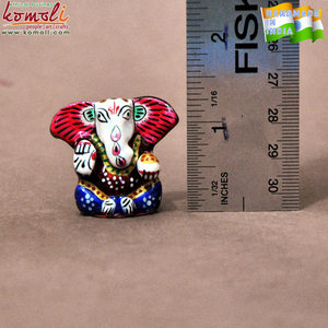 Meenakari Ganesha Idol Lord Ganesha estatua pintada a mano para regalo de devolución de boda india, decoración de Pooja o recuerdo festivo - Product Image 2