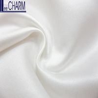 Tissu satiné blanc tissé 100 % polyester 170 g/m² de haute qualité pour robes de mariée et vêtements sur mesure LCL263 Origine Taïwan