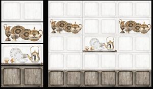 WALLMARK Azulejos 3D para Pared y Suelo Porcelana Esmaltada Interior 400x400mm Azulejos para Baño y Cocina Marrones/Bronceados Antibacterianos - Product Image 5