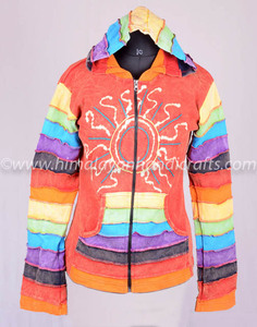 FASHIONABLE MULTICOLOR STOMEWASH BOHEMIAN LADIES HOODIEE CSWJ 388 - Product Image 2
