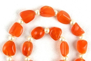 ลูกปัดหินคาร์เนเลียนธรรมชาติเกรด AAA ลูกปัดรูปนักเก็ตเรียบลูกปัดสีส้มทำด้วยมือสำหรับการทำเครื่องประดับ - Product Image 3