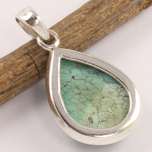 Prix de gros 925 Pendentif Fait Main En Argent Sterling de Pierres Précieuses TURQUOISES Naturelles - Product Image 2