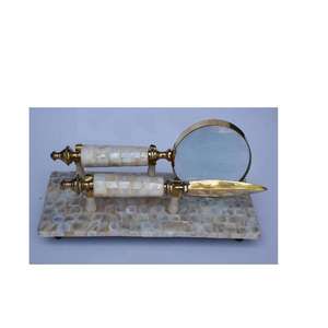 Lupa con incrustaciones de nácar con cuchillo de papel, técnica de mosaico, regalo para hombres para manualidades y lupa - Product Image 3