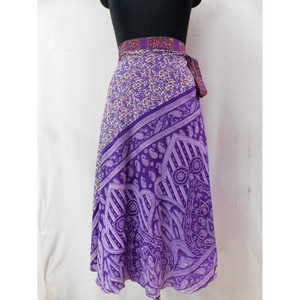 Vestido de falda Sari de seda vintage, ropa de playa informal de verano, estilo bohemio de talla grande amigable - Product Image 2