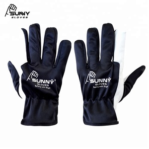 Gants d'assemblage en cuir de chèvre pour le travail léger, gants de conducteur en cuir de chèvre avec Polyester noir - Product Image 5
