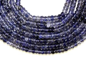 Piedra preciosa de iolita Natural de 13 "de alta calidad, piedra semipreciosa facetada, cuentas azules, joyería hecha a mano - Product Image 6