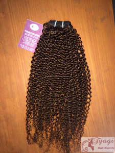 TYAGI HAIR EXPORTS Extensions de cheveux indiens non-Remy en vrac, trame simple, pointes pleines, 350g, sacs PVC, Deep Wave, adaptées à toutes les machines - Product Image 4