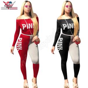 ชุดเอี๊ยมแบบสองชิ้นสำหรับผู้หญิง,ชุดเอี๊ยมแฟชั่นทรงหลวมพิมพ์ลายตัวอักษรติดโลโก้ได้ตามต้องการสำหรับผู้หญิงฤดูใบไม้ร่วง - Product Image 1