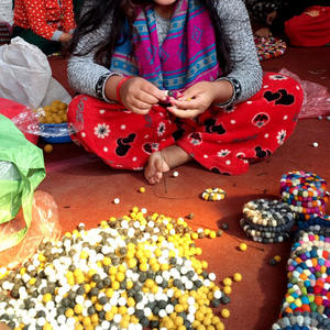 FC1-001, 1 cm <b>Felt</b> Ball Round Coaster, Tea Set, 100% Eco-friendly New Zealand Wool, Hand Felted by Nepalese Women Artisans-Nepal - Product Image 6