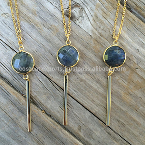 Collier réglable en pierres précieuses Labradorite 925 Sterling Silver Gold Rose Gold-Cadeaux de mariage pour elle - Product Image 1