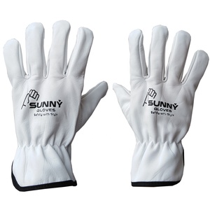 Pouce En Cuir de Chèvre Blanc Gants de Conducteur - Product Image 3