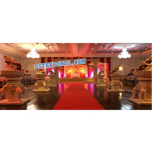 Elefante Theam Pasarelas con estatuas de Ganesha Boda Pasarela Columnas Decoración Matrimonio Recepción Aisleway Decoración - Product Image 1