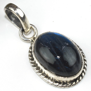 Joli pendentif en argent sterling 925 Labradorite bleu feu Bijoux en argent sterling Bijoux en argent 925 - Product Image 1