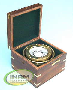 Brújula gimble de latón náutico especial hecha a mano con caja de madera, brújula de diseño, caja de madera - Product Image 2