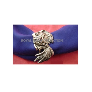 ห่วงใส่ผ้าเช็ดปากรูปปลาแบบทันสมัยที่ใส่กระดาษชำระทำจากโลหะอุปกรณ์เสริมบนโต๊ะอาหาร - Product Image 1