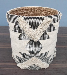 Fabriqué à la main écologique coton panier de rangement coloré Flexible Pot de fleur Vase durable usage domestique organisateur pliant caractéristique - Product Image 2